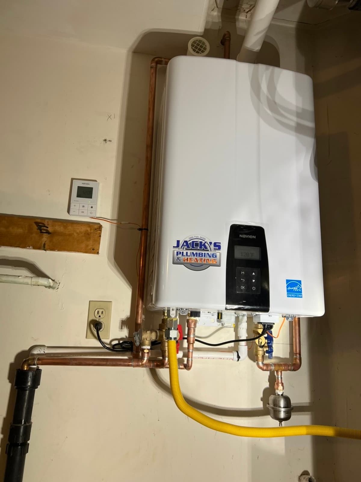 NAVIEN tankless water heater installed by Jack's Plumbing in Carlsbad